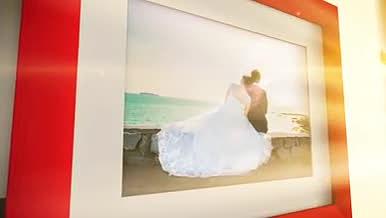 晨光浪漫婚礼照片树相框照片墙AE模板视频的预览图